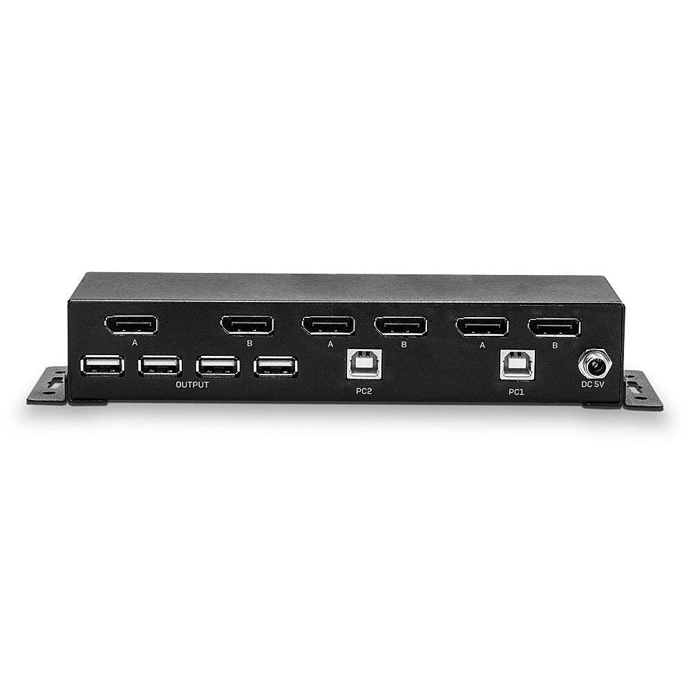 LINDY KVM Switch 2 Port Dual Head DisplayPort 1.2