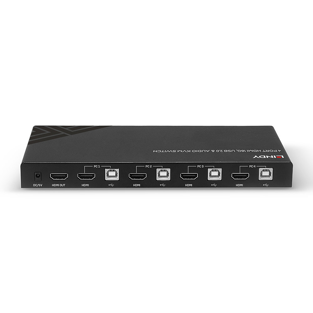 LINDY 4 Port Hdmi 18g, USB 2.0 And Audio KVM Switch
