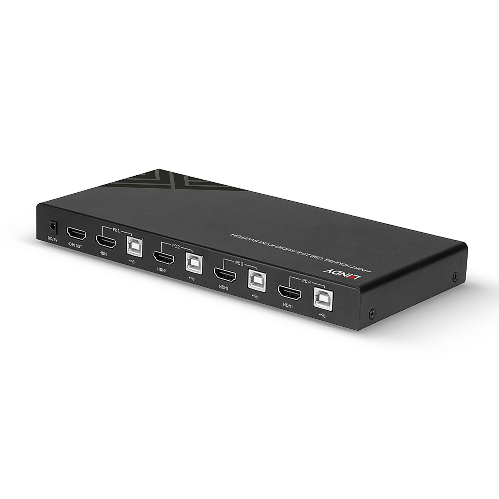 LINDY 4 Port Hdmi 18g, USB 2.0 And Audio KVM Switch