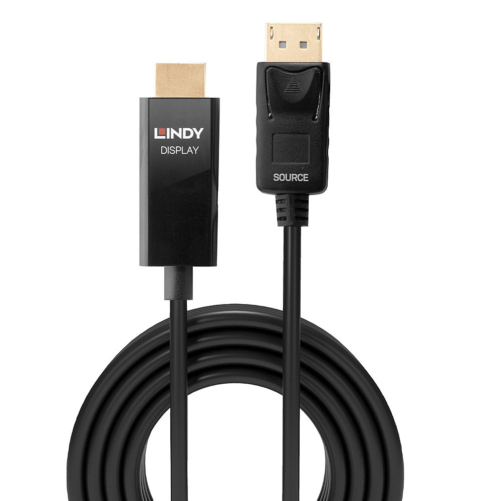 LINDY Cable - Active DisplayPort - Hdmi - Black - 2m With Hdr