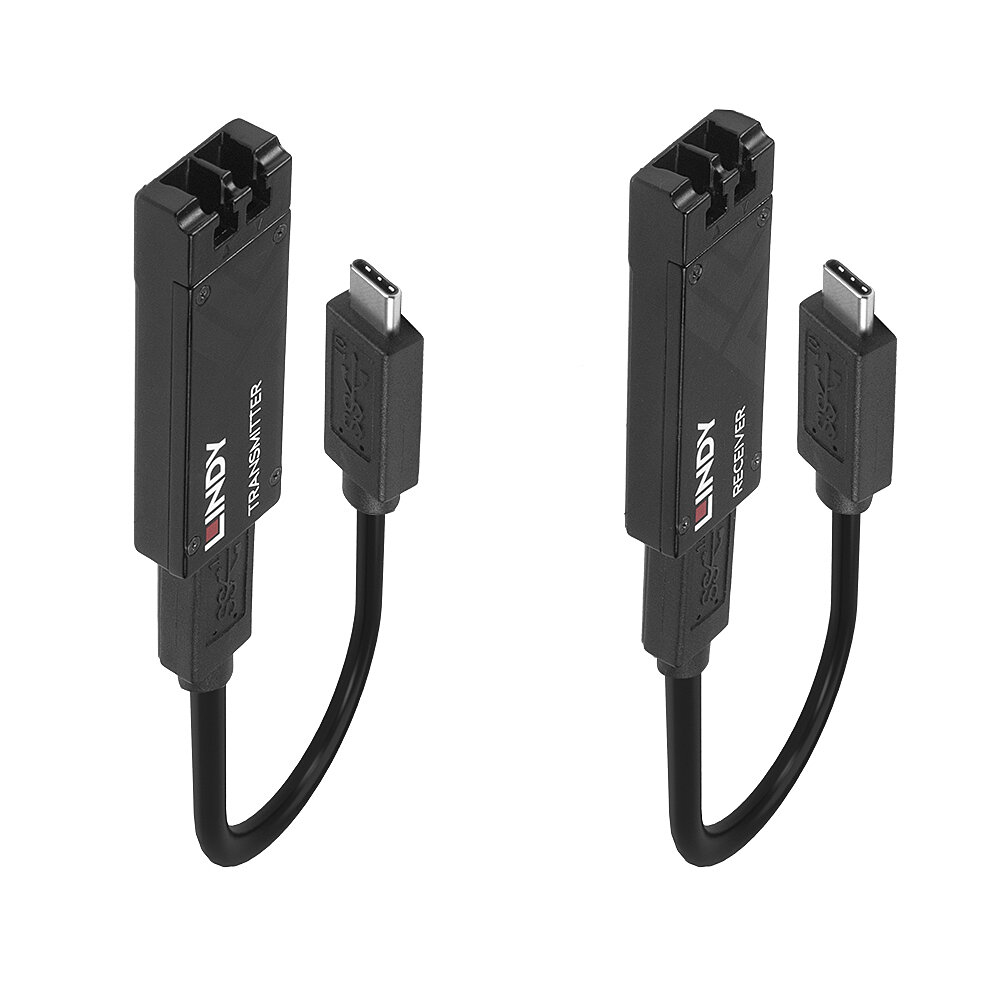 LINDY Fibre Optic USB 3.2 Type C Extender 100m