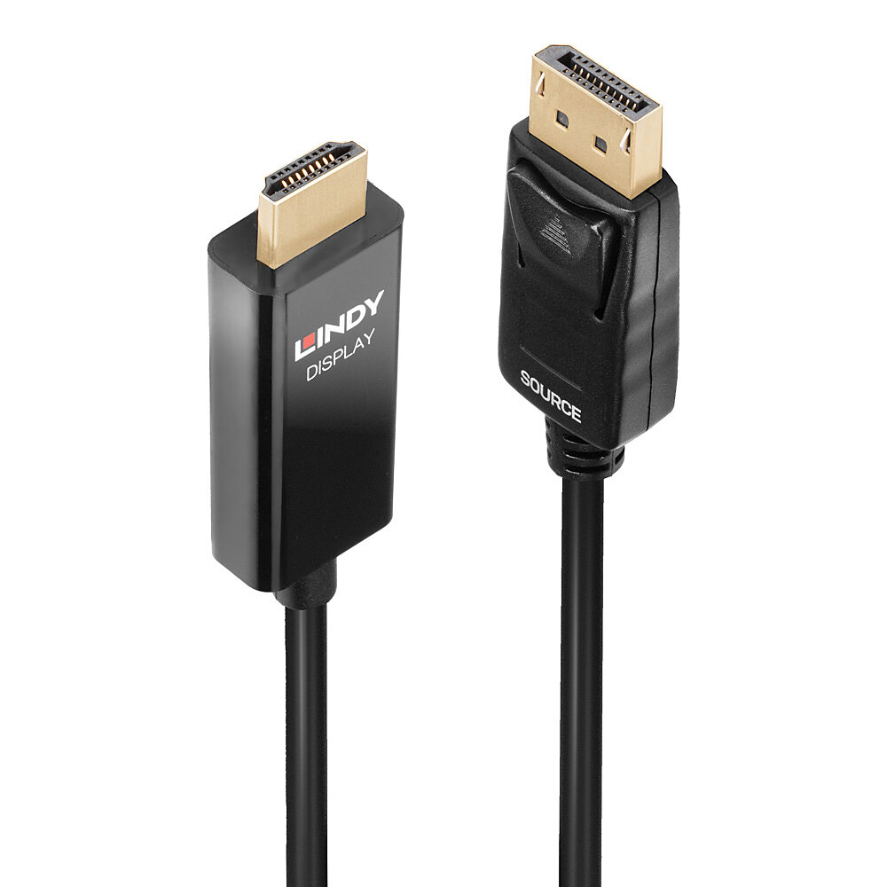 LINDY Cable - Active DisplayPort - Hdmi - Black - 5m With Hdr