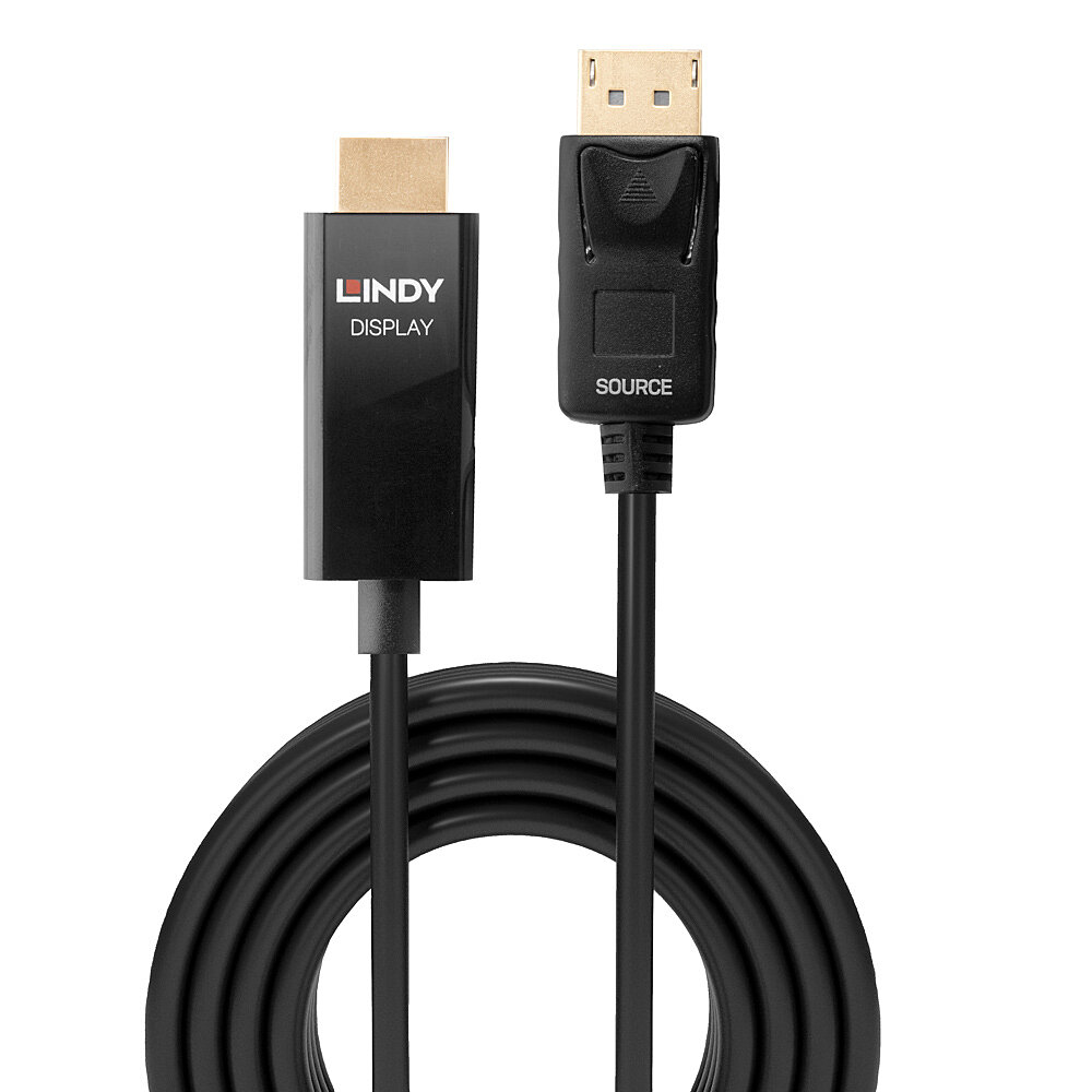 LINDY Cable - Active DisplayPort - Hdmi - Black - 5m With Hdr