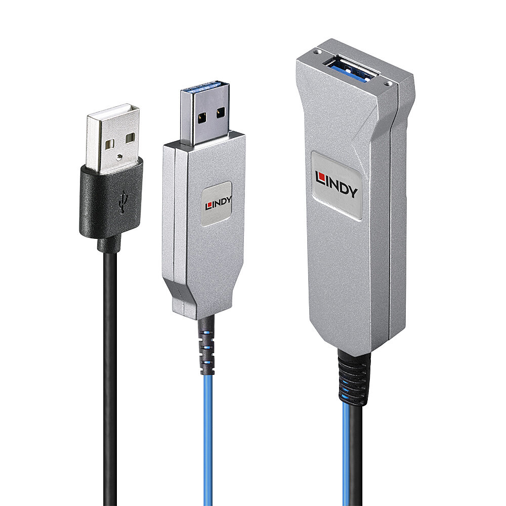 LINDY Cable Fibre Optic - USB 3.0 USB-a Male - USB-a Female - 30m