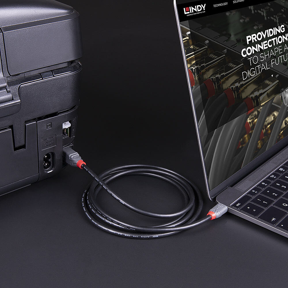 LINDY Cable - USB 3.2 - USB-c - USB-b - Anthraline  - 50cm (36665)