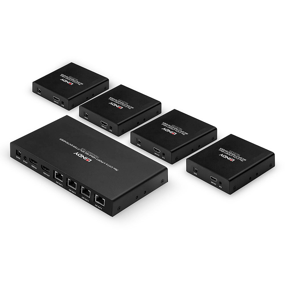 LINDY CAT6 Hdmi 4 Port  4k60 Splitter Extender 70m