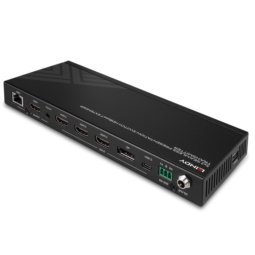 LINDY 5x2 Seamless Presentation Switch Hd Base T Extender