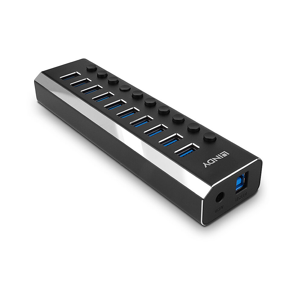 LINDY 10 Port USB 3.0 Hub With On/off Switches