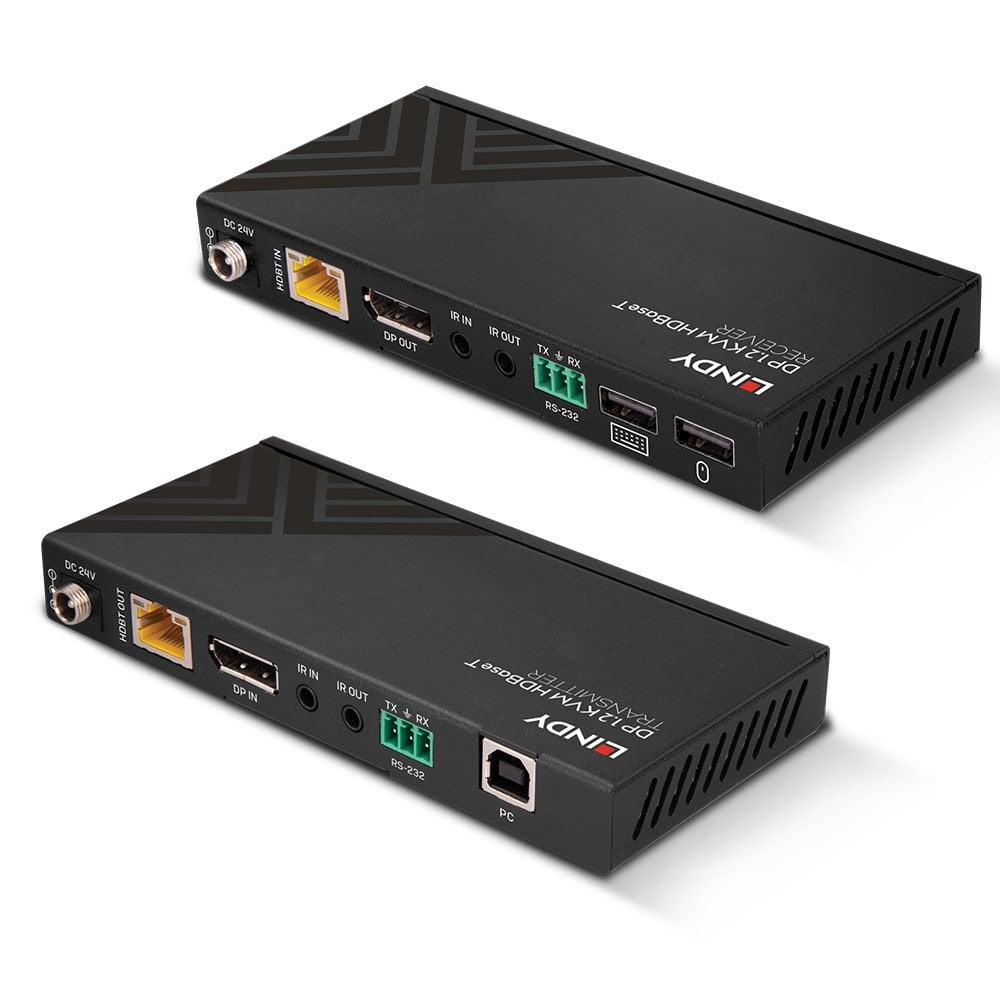 LINDY CAT6 DisplayPort 1.2 USB Ir And Rs-232 Hdbaset KVM Extender 150m