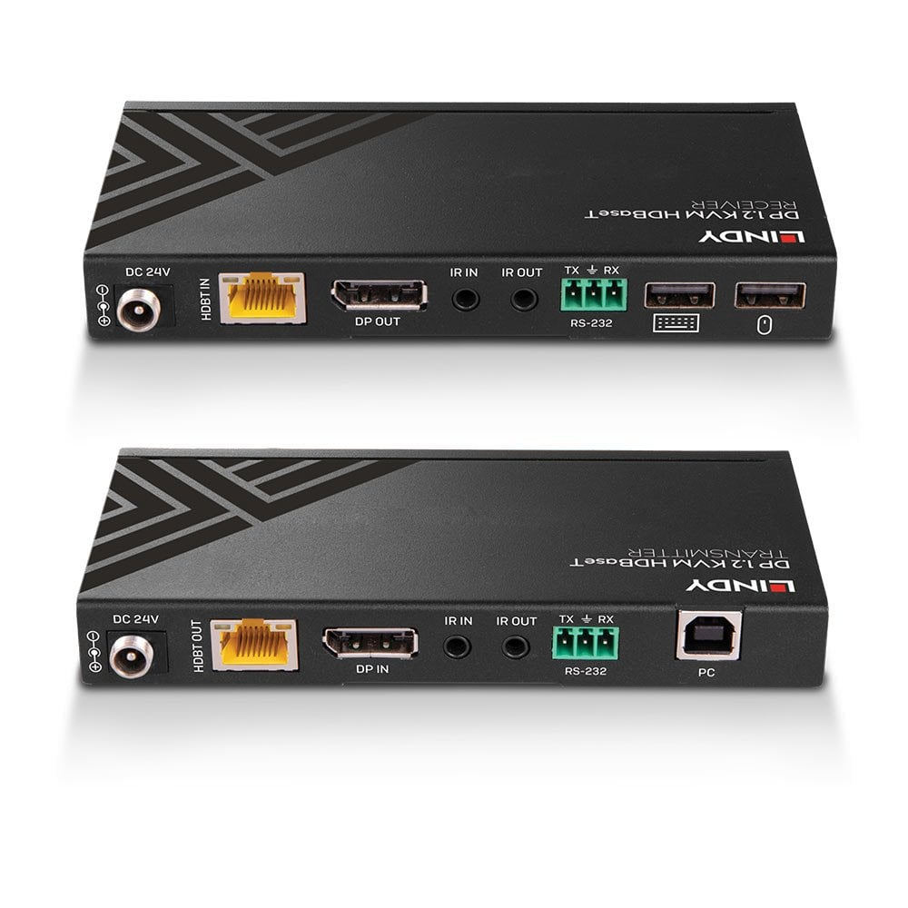 LINDY CAT6 DisplayPort 1.2 USB Ir And Rs-232 Hdbaset KVM Extender 150m