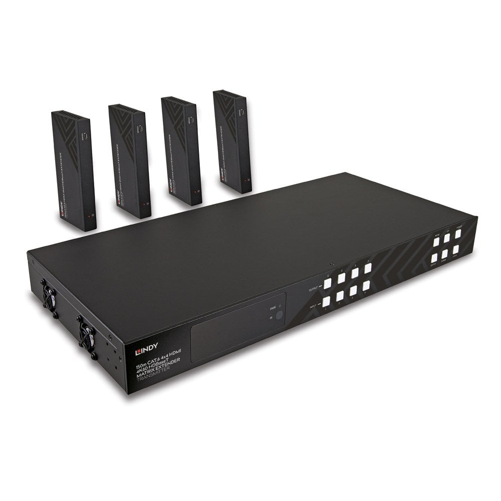 LINDY CAT6 4x4 Hdmi 4k60 Hdbaset Matrix Extender 150m