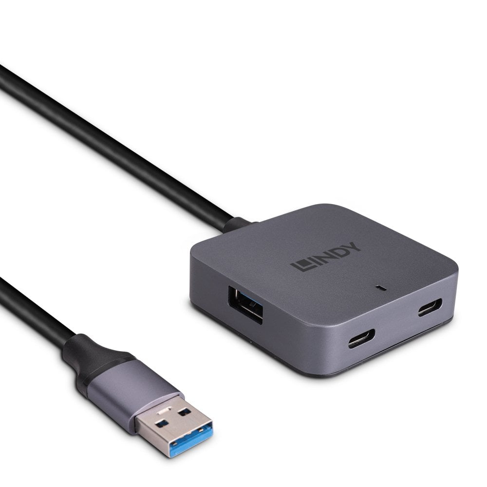 LINDY USB 3.0 Hub 4 Ports 2 USB Type C Und 2 USB Type A 5m