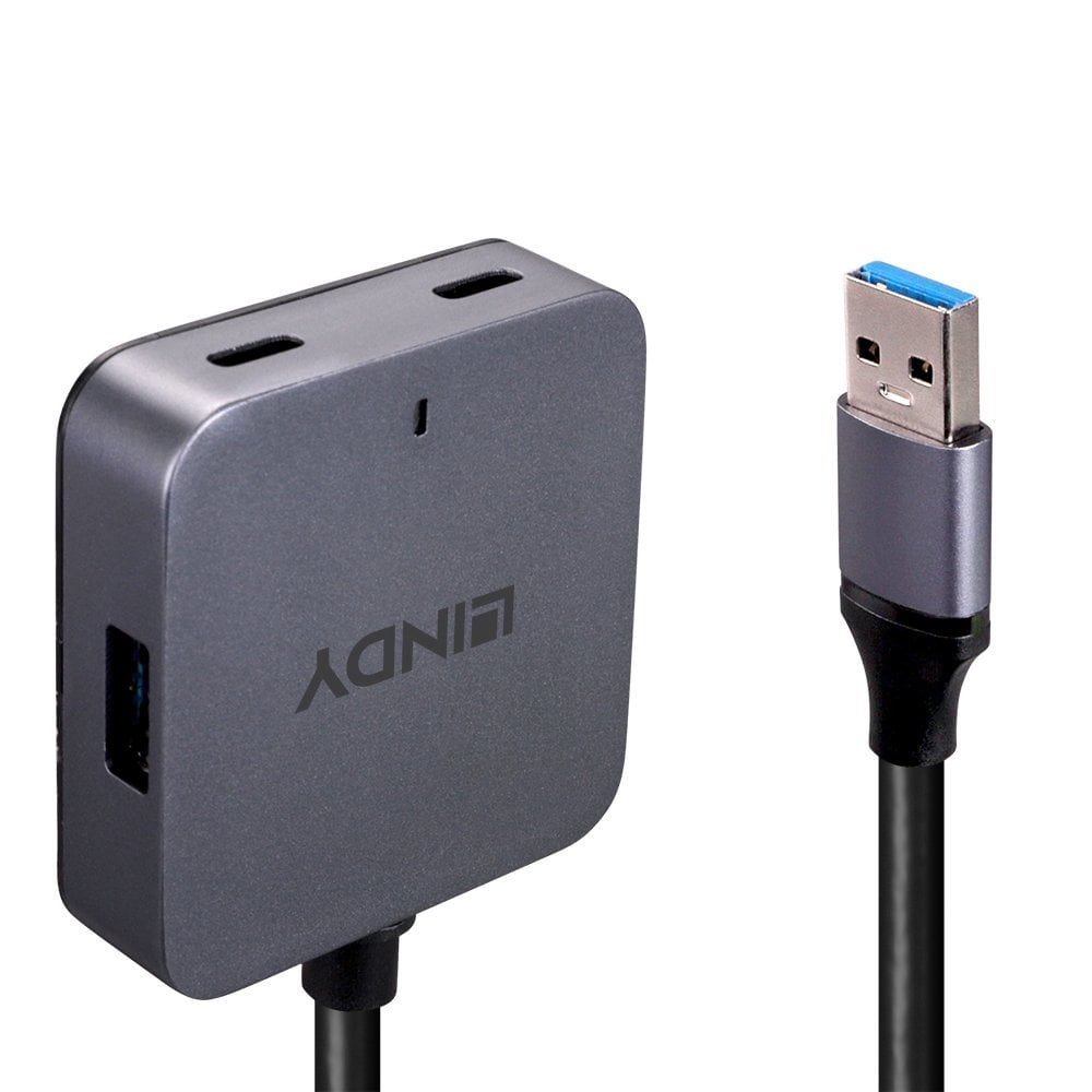 LINDY USB 3.0 Hub 4 Ports 2 USB Type C Und 2 USB Type A 5m
