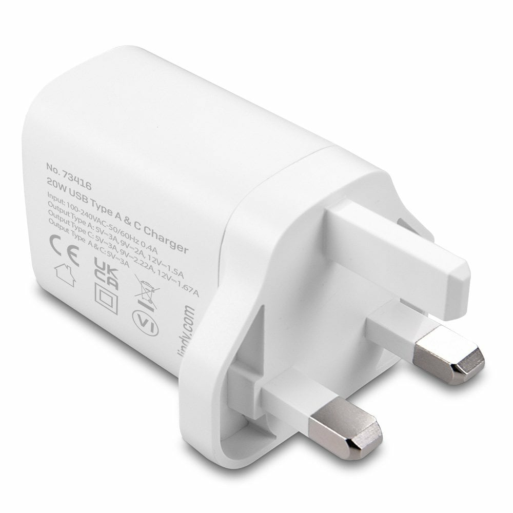 LINDY 20w 2-port A+c Charger Uk Plug