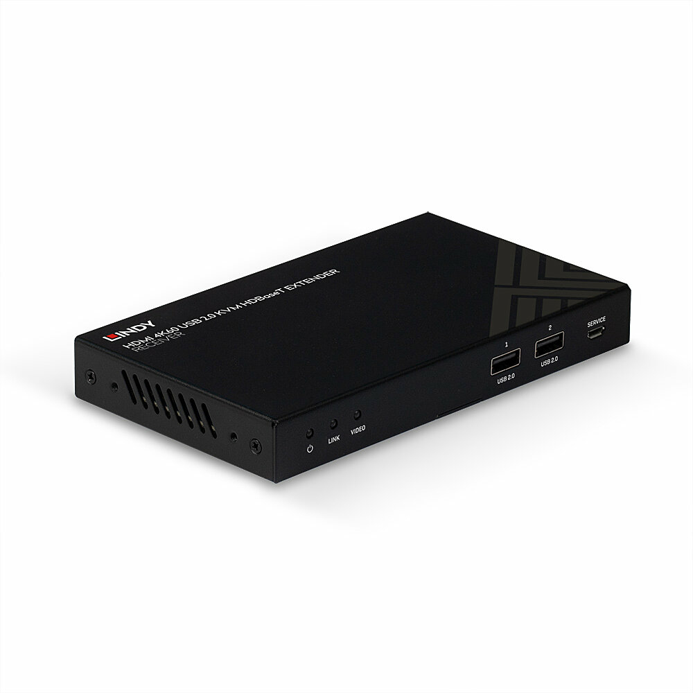LINDY CAT6 Hdmi 4k60, Ir, Rs-232 And Audio Hdbaset KVM Extender, Receiver 150m