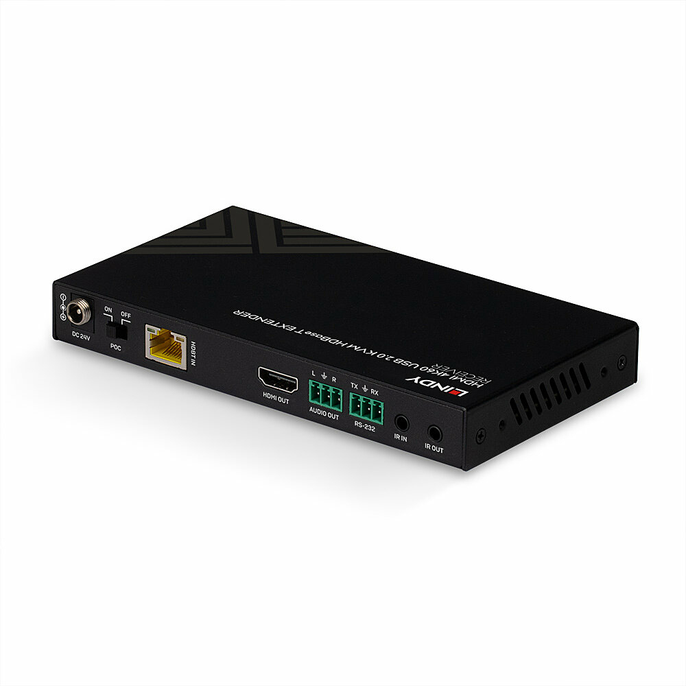 LINDY CAT6 Hdmi 4k60, Ir, Rs-232 And Audio Hdbaset KVM Extender, Receiver 150m