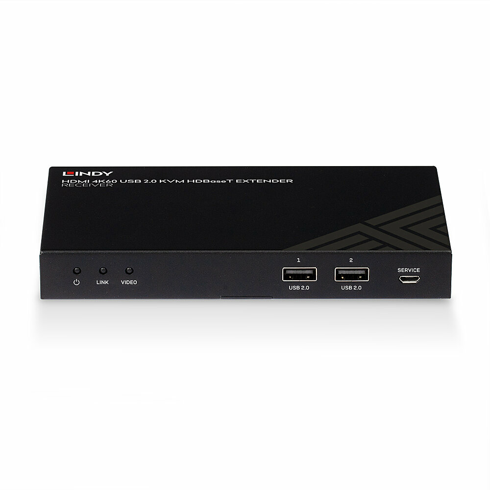 LINDY CAT6 Hdmi 4k60, Ir, Rs-232 And Audio Hdbaset KVM Extender, Receiver 150m
