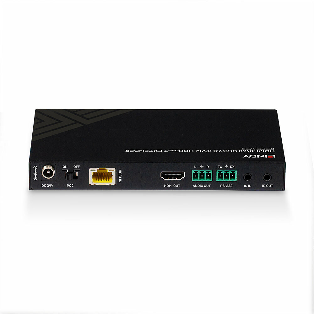 LINDY CAT6 Hdmi 4k60, Ir, Rs-232 And Audio Hdbaset KVM Extender, Receiver 150m