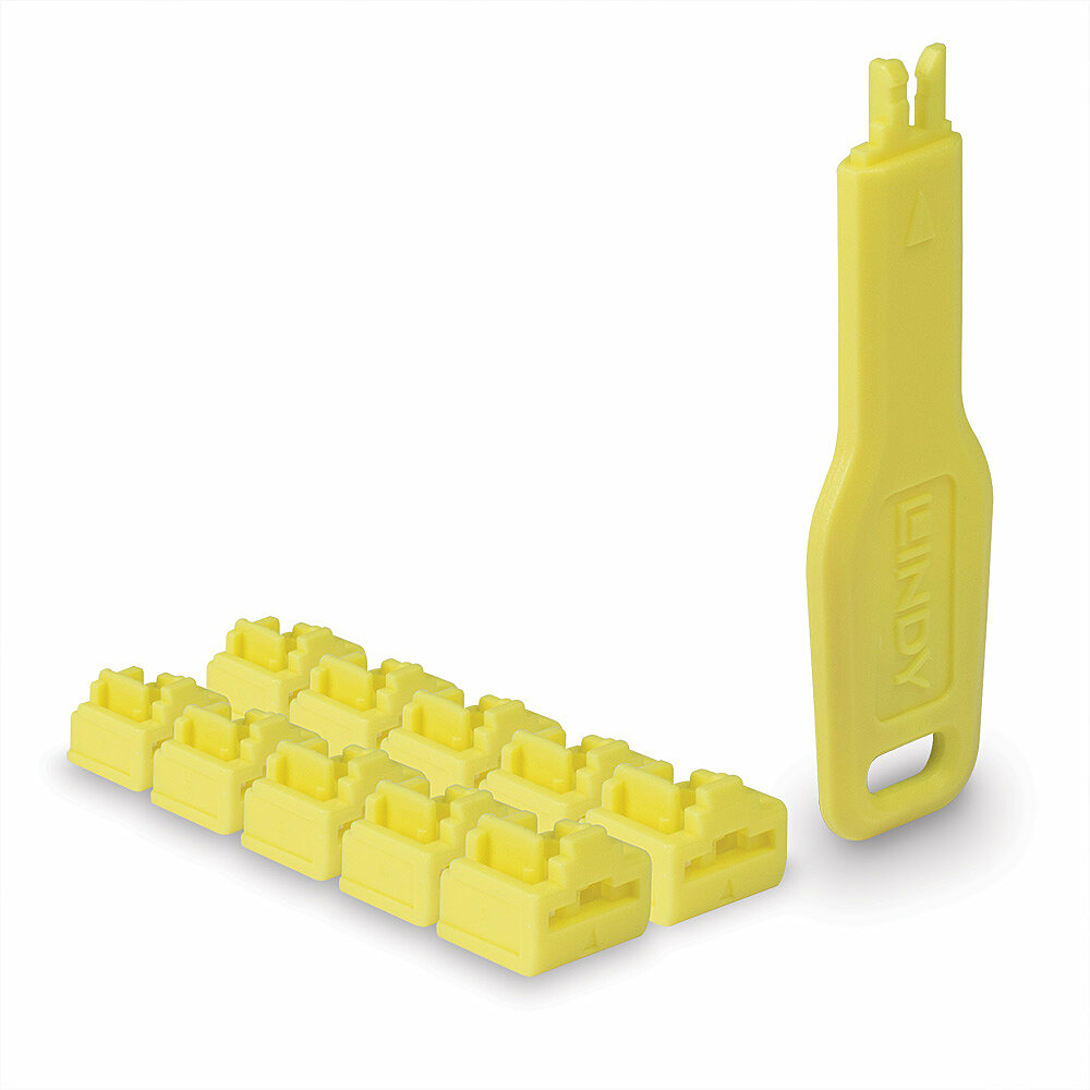 LINDY Rj-45 Port Blockers - Pack Of 10 Yellow