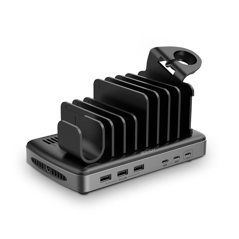 LINDY 160w 6 Port USB Charging Station