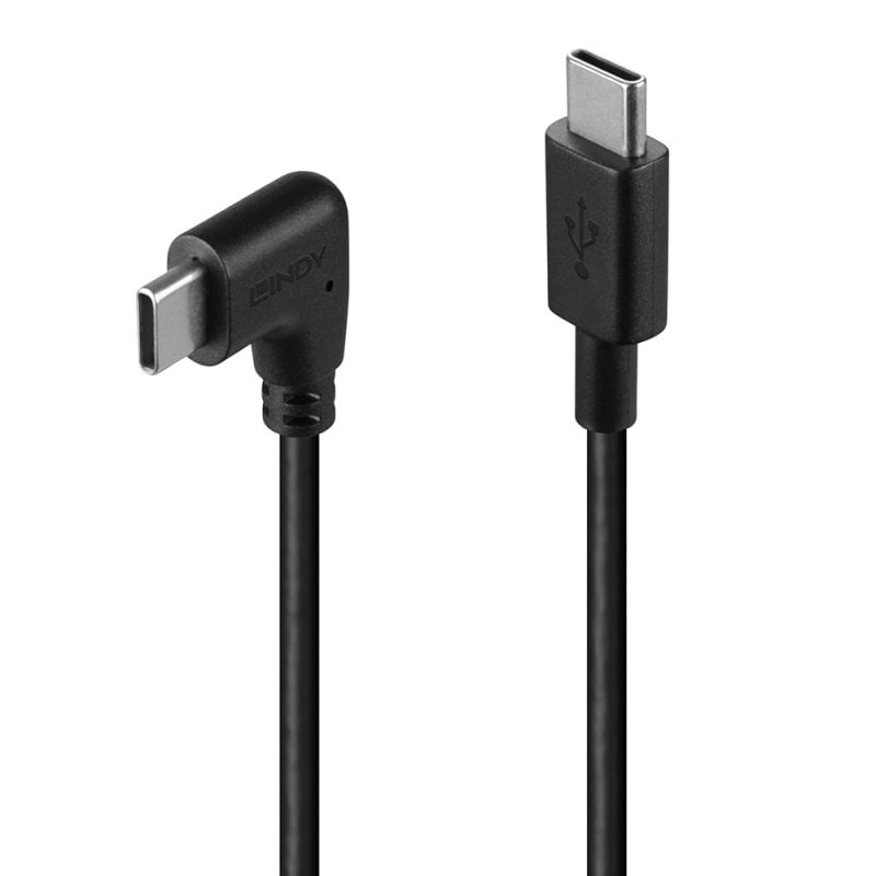 LINDY Cable - USB-c Male - USB-c  Male - 1m - 90 Degree Right Angle Black