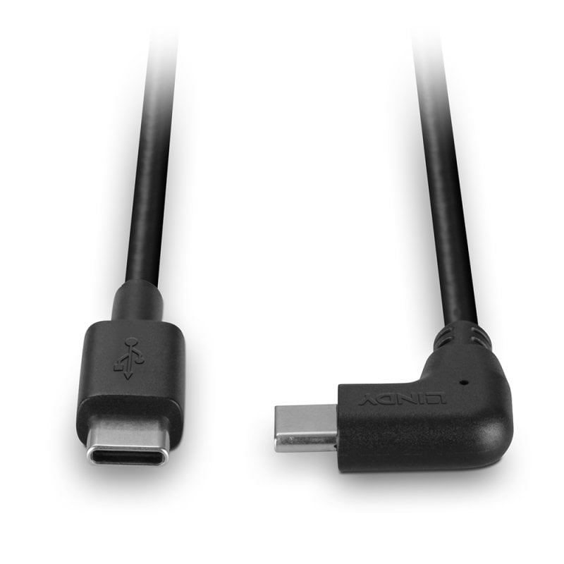 LINDY Cable - USB-c Male - USB-c  Male - 1m - 90 Degree Right Angle Black