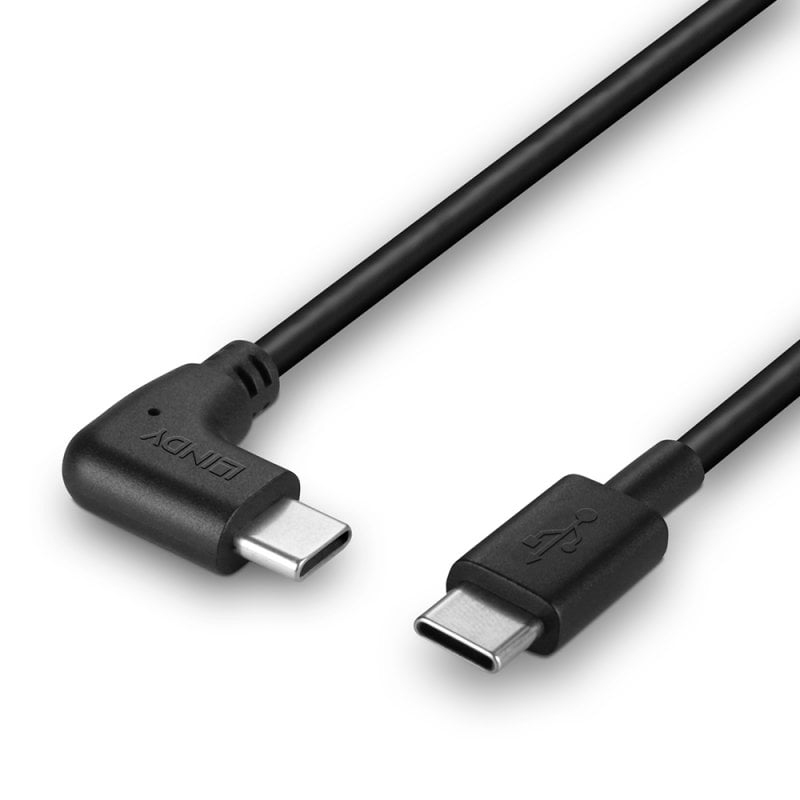 LINDY Cable - USB-c Male - USB-c  Male - 1m - 90 Degree Right Angle Black