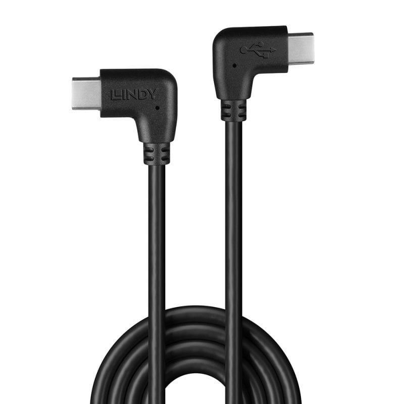 LINDY Cable - USB-c Male - USB-c  Male - 1m - 2 X 90 Degree Right Angle Black
