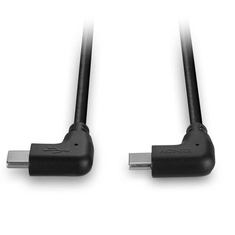 LINDY Cable - USB-c Male - USB-c  Male - 1m - 2 X 90 Degree Right Angle Black