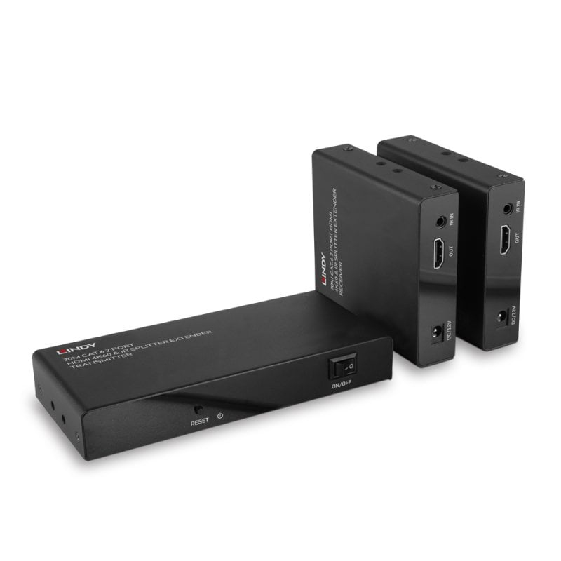 LINDY Splitter Extender 2 Port CAT6 Hdmi 4k60 70m