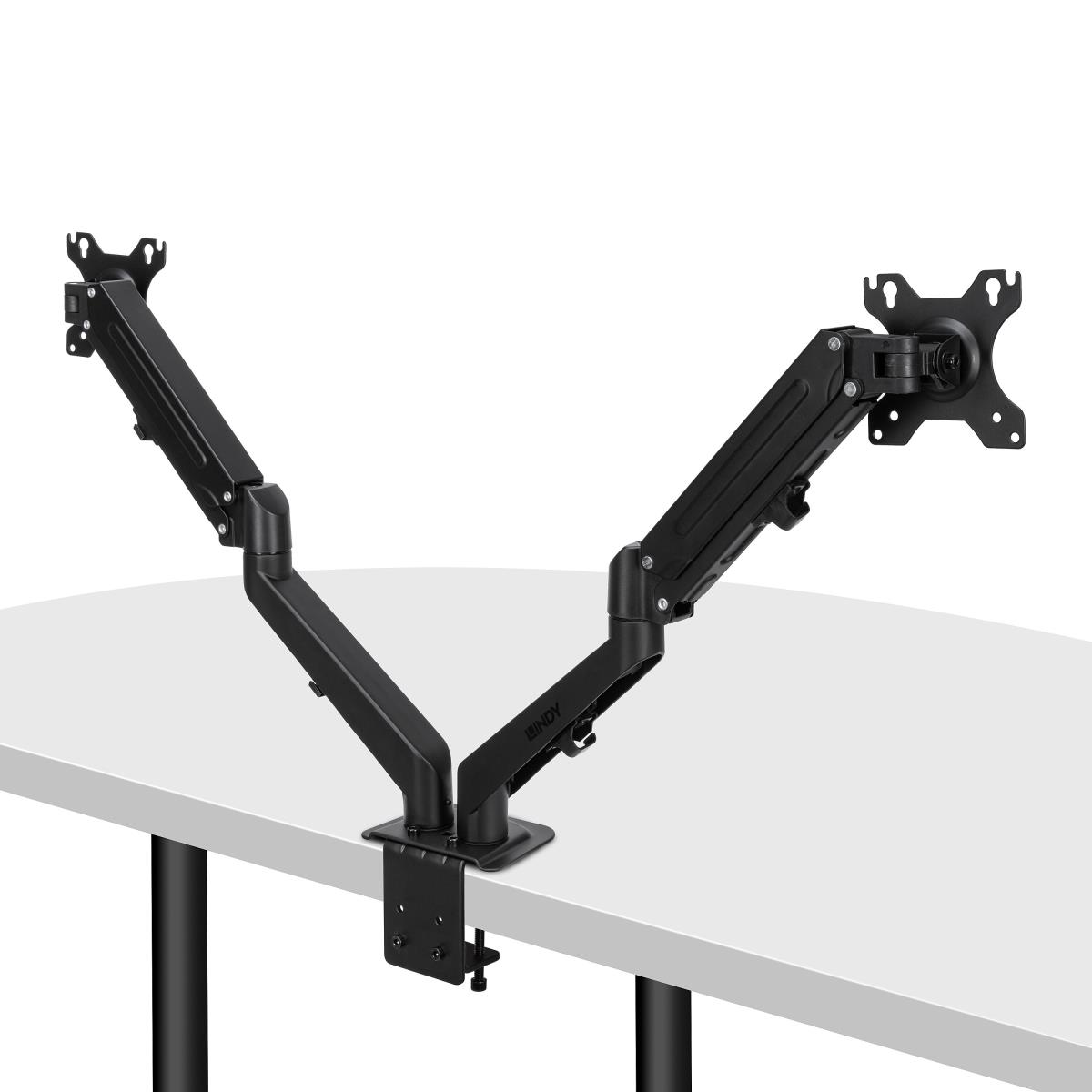 LINDY Mount Gas Spring Arm - Dual Desktop -  Black