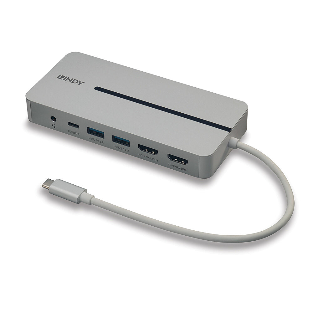 LINDY USB-c Mini Docking Station Dst-mx Duo - Dual Display 4k - 100w Pass-through Charging