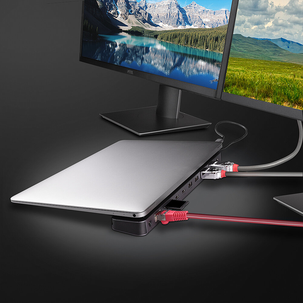 LINDY USB-c Mini Docking Station Dst-mini Xt 810 - Dual Display 8k - 100w Pass-through Charging