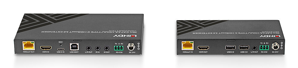LINDY CAT6a Hdmi 4k60 & Type C Hdbaset 3.0 KVM Extender 70m