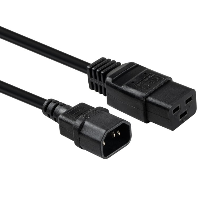 LINDY Mains Cable  - C14 - C19 - 1m - Black