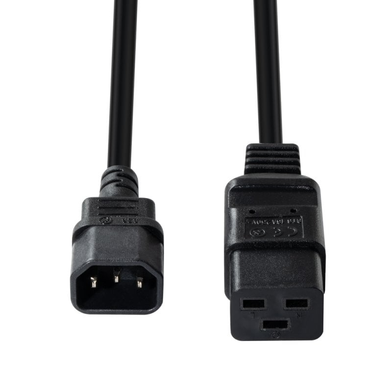 LINDY Mains Cable  - C14 - C19 - 1m - Black