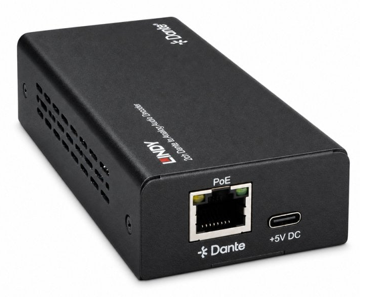 LINDY 2ch Dante To Analog Audio Decoder