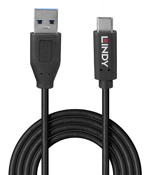 LINDY Cable - USB-a - USB-c - 1m 10gbps Grs - Black