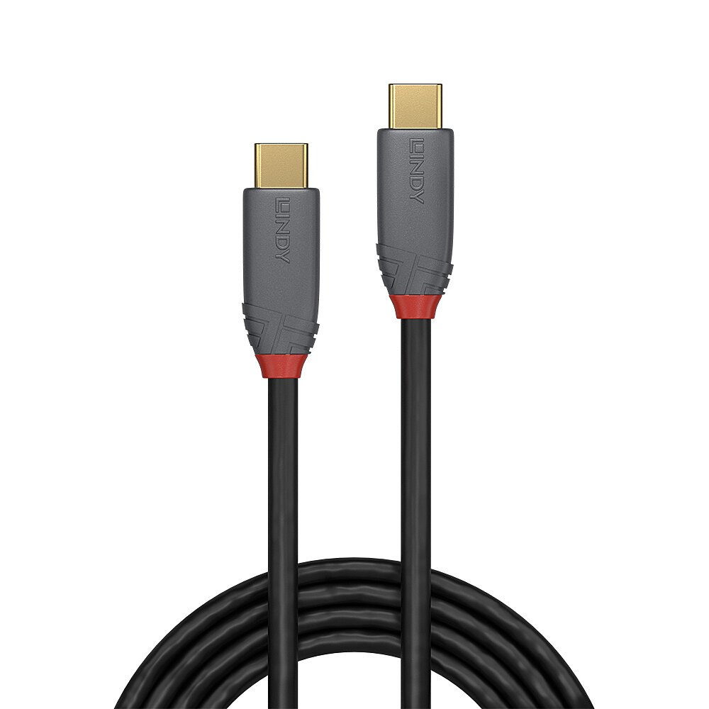 LINDY Cable - USB-c - USB-c - 3m 10gbps - Black Anthraline With Power Delivery 100w