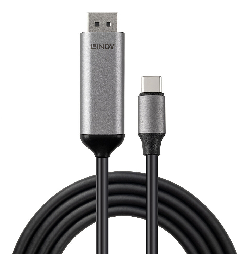 LINDY Adaptor Cable  - USB-c - DisplayPort  - 8k 60hz - 1m - Black