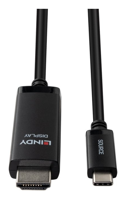 LINDY Hdmi Cable - 8k 60hz - USB-c - 1m - Black