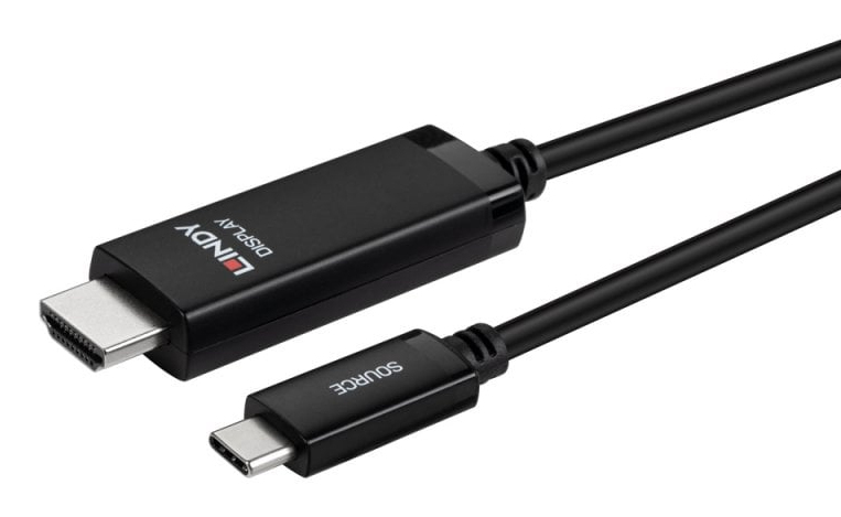 LINDY Hdmi Cable - 8k 60hz - USB-c - 1m - Black