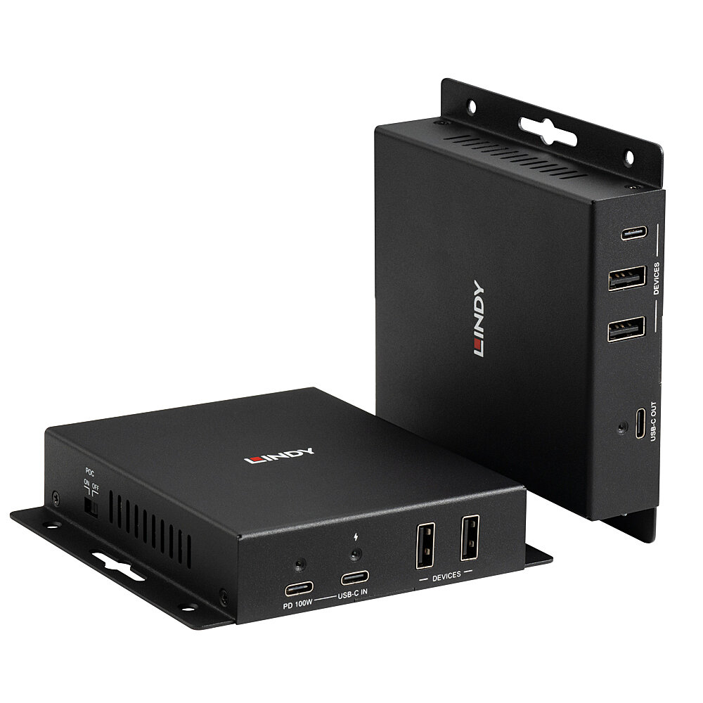 LINDY CAT6a Type C 4k60 Video And Data Hdbaset 3.0 Extender 100m