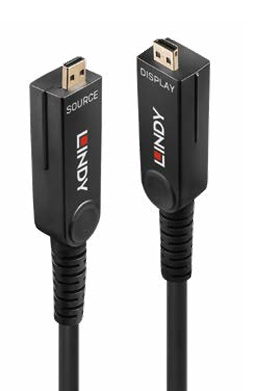 LINDY Cable Fibre Optic - Hybrid - Micro Hdmi 8k 60 - 60m - Black