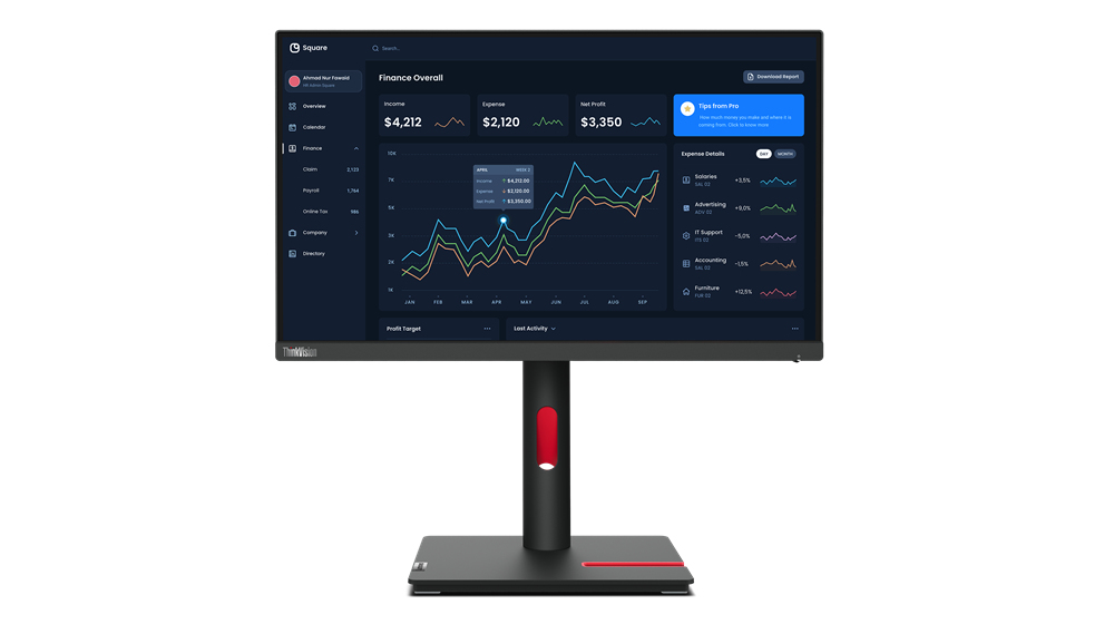LENOVO Desktop Monitor - ThinkVision T22i-30 - 22in - 1920x1080 (Full HD) - IPS 4ms
