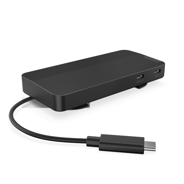 LENOVO USB-C Dual Display Travel Dock - HDMI 2.1 /  DP 1.4 / USB-A / 2x USB-C 10 Gbps / GbE  - 65W USB Power Delivery - without power adapter