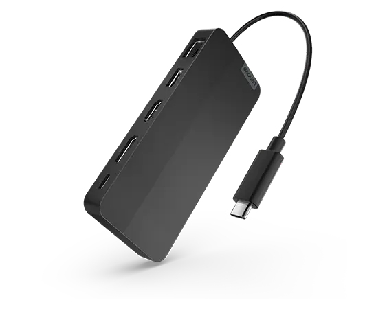 LENOVO USB-C Dual Display Travel Dock - HDMI 2.1 /  DP 1.4 / USB-A / 2x USB-C 10 Gbps / GbE  - 65W USB Power Delivery - with power adapter UK