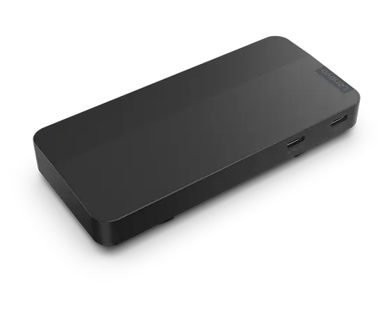LENOVO USB-C Dual Display Travel Dock - HDMI 2.1 /  DP 1.4 / USB-A / 2x USB-C 10 Gbps / GbE  - 65W USB Power Delivery - with power adapter UK