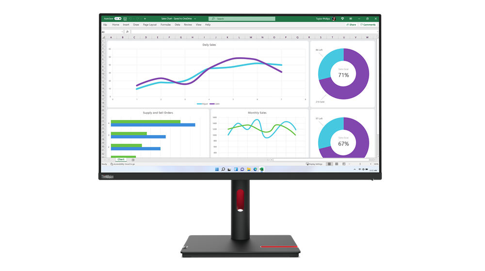 LENOVO Desktop USB-C Monitor - ThinkVision T32h-30 - 32in - 2560x1440 (QHD) - Black - IPS