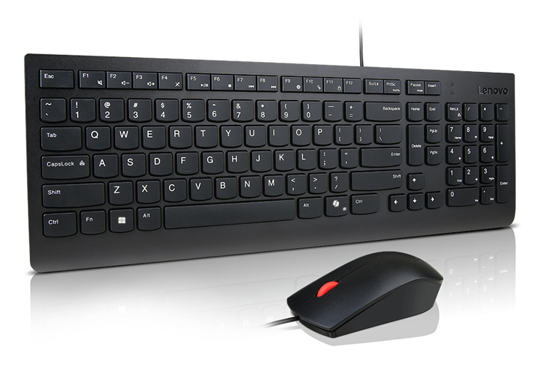 LENOVO Essential Wired Combo Black - Qwerty US with Euro symbol